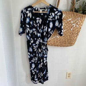 Motherhood Maternity Blue Floral Wrap Dress